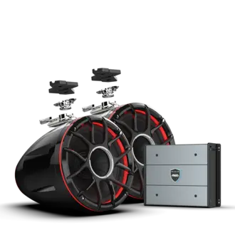 Wet Sounds Wet Sounds JEEP-JL-LVL2-T Jeep JL tower kit includes REV 12 HD HLCD towers, brackets, amp and wiring kit