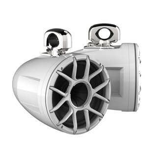 Wet Sounds Wet Sounds REV 12 HD XZ-W-SC 12" HD white tower speaker enclosure with white Zero grille and stainless steel swivel clamps