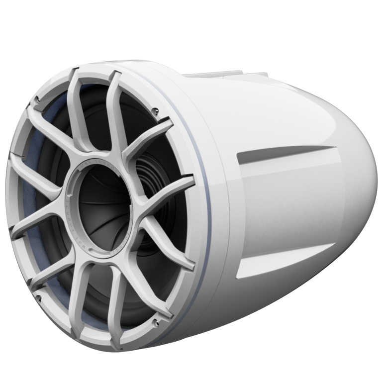 Wet Sounds Wet Sounds REV 12 HD XZ-W-SC 12" HD white tower speaker enclosure with white Zero grille and stainless steel swivel clamps