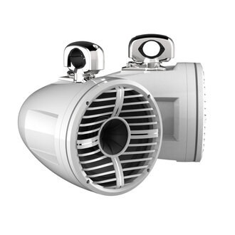 Wet Sounds Wet Sounds REV 12 HD XW-W-SC 12" HD white tower speaker enclosure with white XW grille and stainless steel swivel clamps