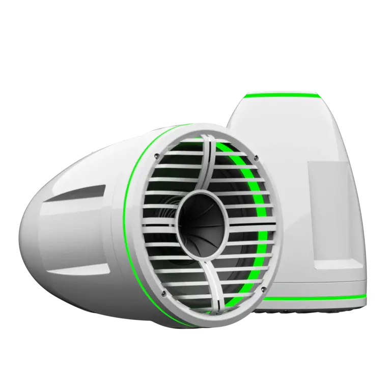 Wet Sounds Wet Sounds REV 12 HD XW-W-SC 12" HD white tower speaker enclosure with white XW grille and stainless steel swivel clamps