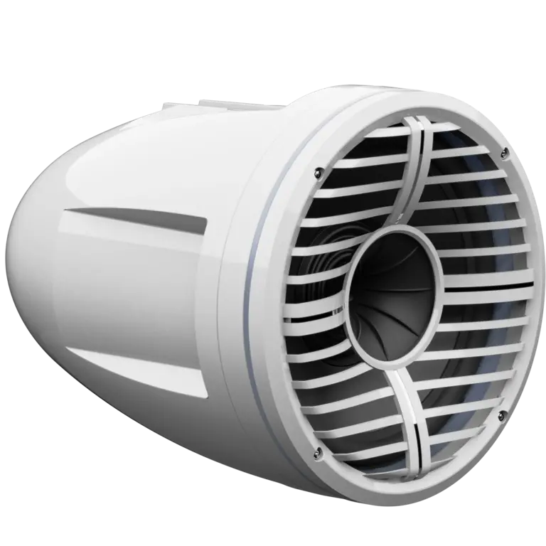 Wet Sounds Wet Sounds REV 12 HD XW-W-SC 12" HD white tower speaker enclosure with white XW grille and stainless steel swivel clamps