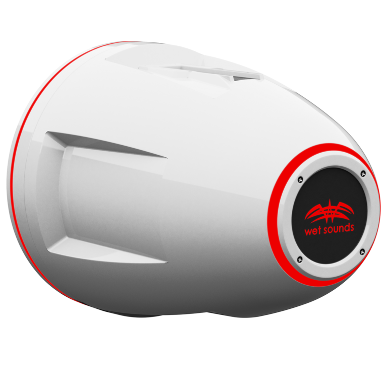 Wet Sounds Wet Sounds REV 12 HD XW-W-SC 12" HD white tower speaker enclosure with white XW grille and stainless steel swivel clamps