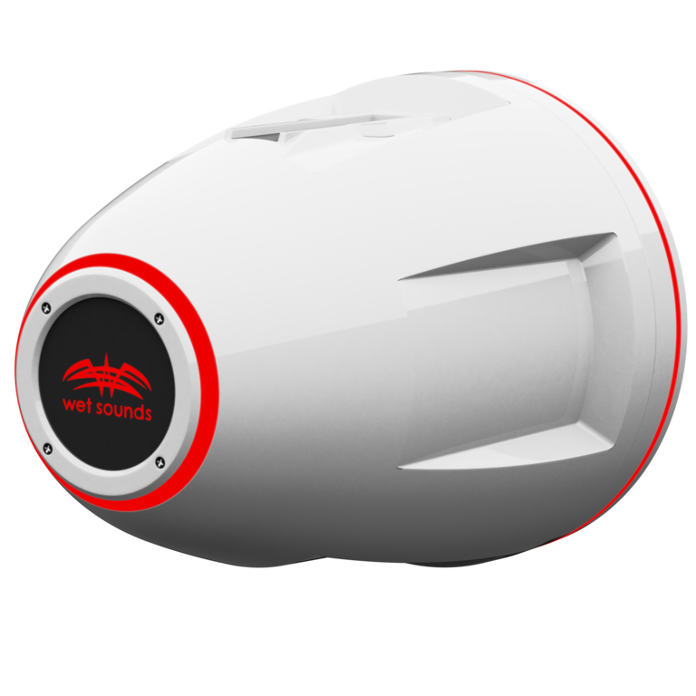 Wet Sounds Wet Sounds REV 12 HD XW-W-SC 12" HD white tower speaker enclosure with white XW grille and stainless steel swivel clamps