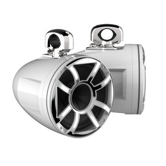 Wet Sounds Wet Sounds REV 12 HD XS-W-SC 12" HD white tower speaker enclosure with white stainless XS grille and stainless steel swivel clamps