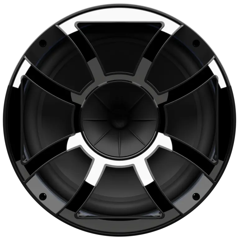 Wet Sounds Wet Sounds REV 12 HD-B-XS-B-SC 12" HD black tower speaker enclosure with black stainless XS grille and stainless steel swivel clamps