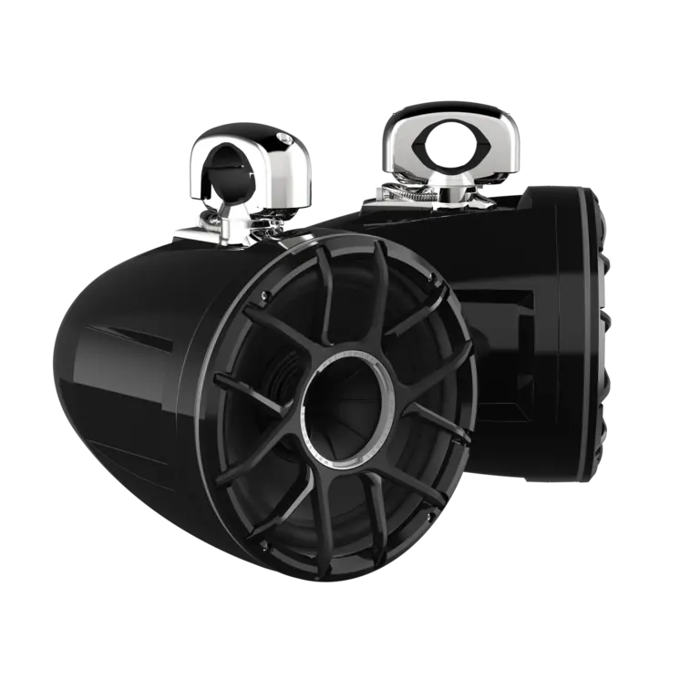 Wet Sounds Wet Sounds REV 12 HD XZ-B-SC 12" HD black tower speaker enclosure with black Zero grille and stainless steel swivel clamps