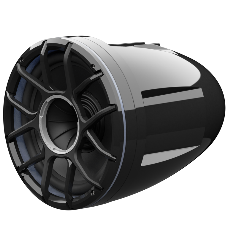 Wet Sounds Wet Sounds REV 12 HD XZ-B-SC 12" HD black tower speaker enclosure with black Zero grille and stainless steel swivel clamps