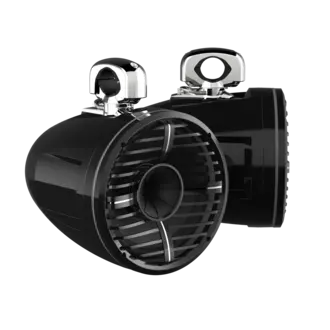 Wet Sounds Wet Sounds REV 12 HD XW-B-SC 12" HD black tower speaker enclosure with black XW grille and stainless steel swivel clamps