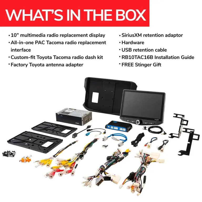 Stinger Stinger 16-23 Toyota Tacoma HEIGH10 fully integrated radio package includes UN1810/SR-TAC16H