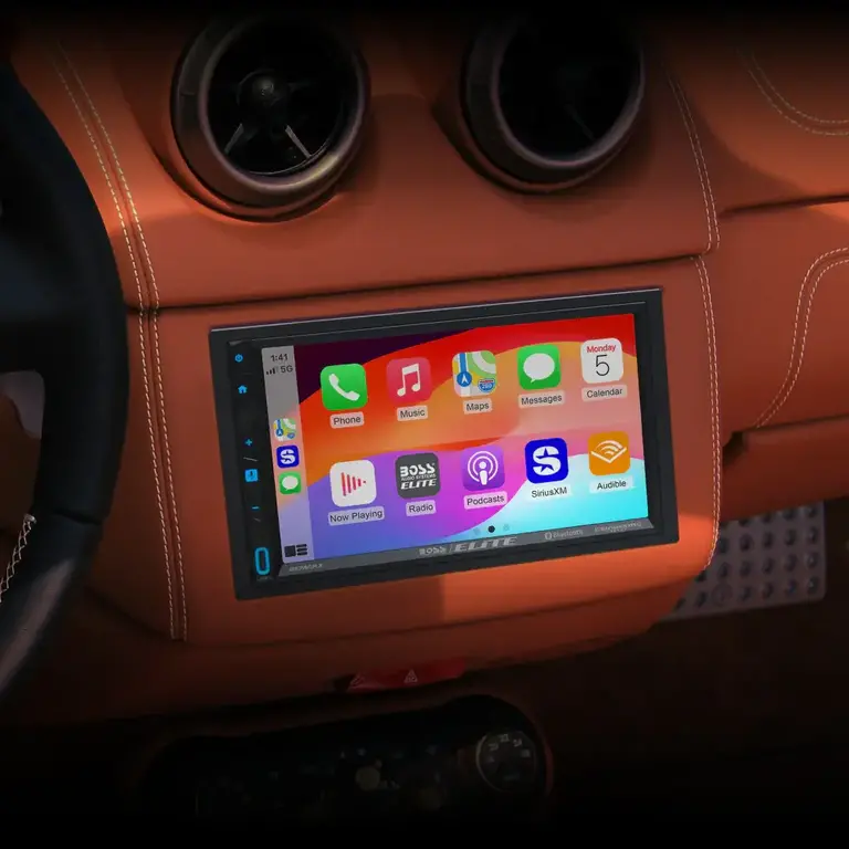 Boss Elite Boss Elite BE7ACP.XC 7" touchscreen mechless Apple Carplay/Android Auto bluetooth siriusxm receiver includes rear view camera