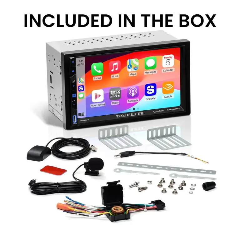 Boss Elite Boss Elite BE7ACP.XC 7" touchscreen mechless Apple Carplay/Android Auto bluetooth siriusxm receiver includes rear view camera
