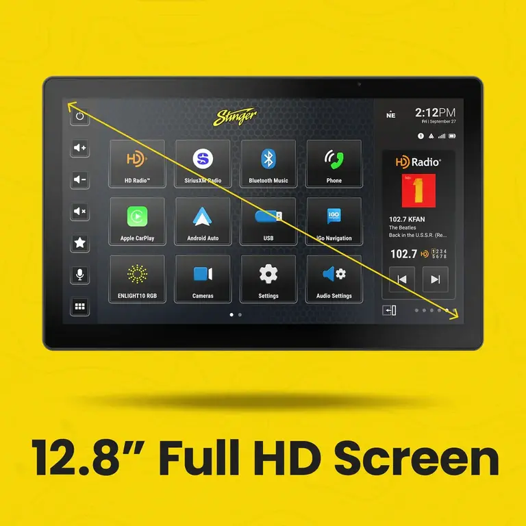 Stinger Stinger IX212 Horizon 12.8" floating wireless Apple Carplay/Android Auto multimedia receiver