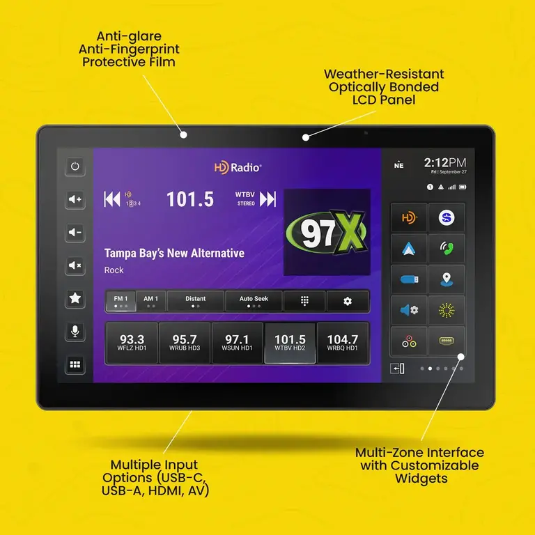 Stinger Stinger IX212 Horizon 12.8" floating wireless Apple Carplay/Android Auto multimedia receiver