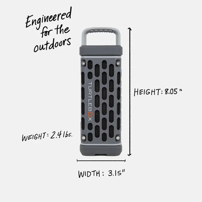 Turtlebox Ranger amplified Bluetooth speaker - Gray