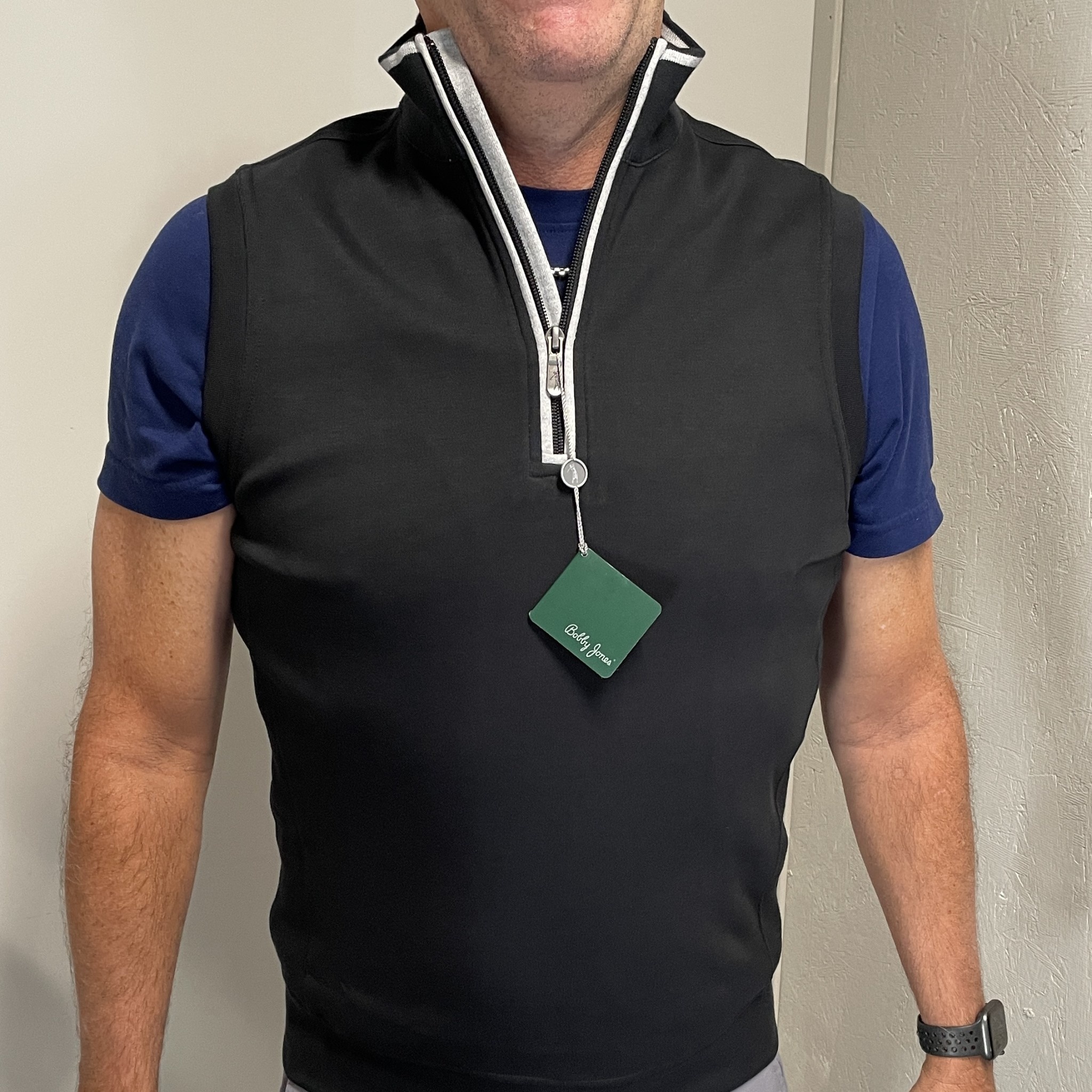 Bobby Jones X-H20 Blue Full Zip Golf Vest Men Large Monogram WGC