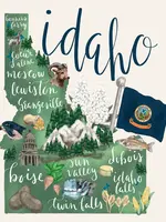 Greenbox Art State Map - Idaho Stretched Canvas