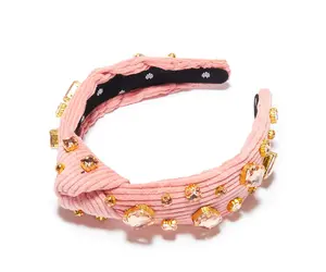 CRYSTAL CORDUROY SLIM KNOTTED HEADBAND - Holiday House Boutique