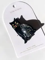 Solar Eclipse Hand-painted Black Cat Claw Hair Clip