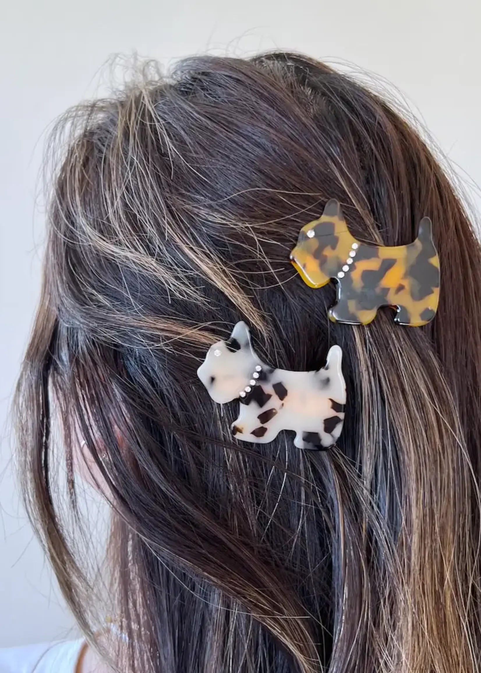 Solar Eclipse 2pc Tortoise Dog Hair Clip Set