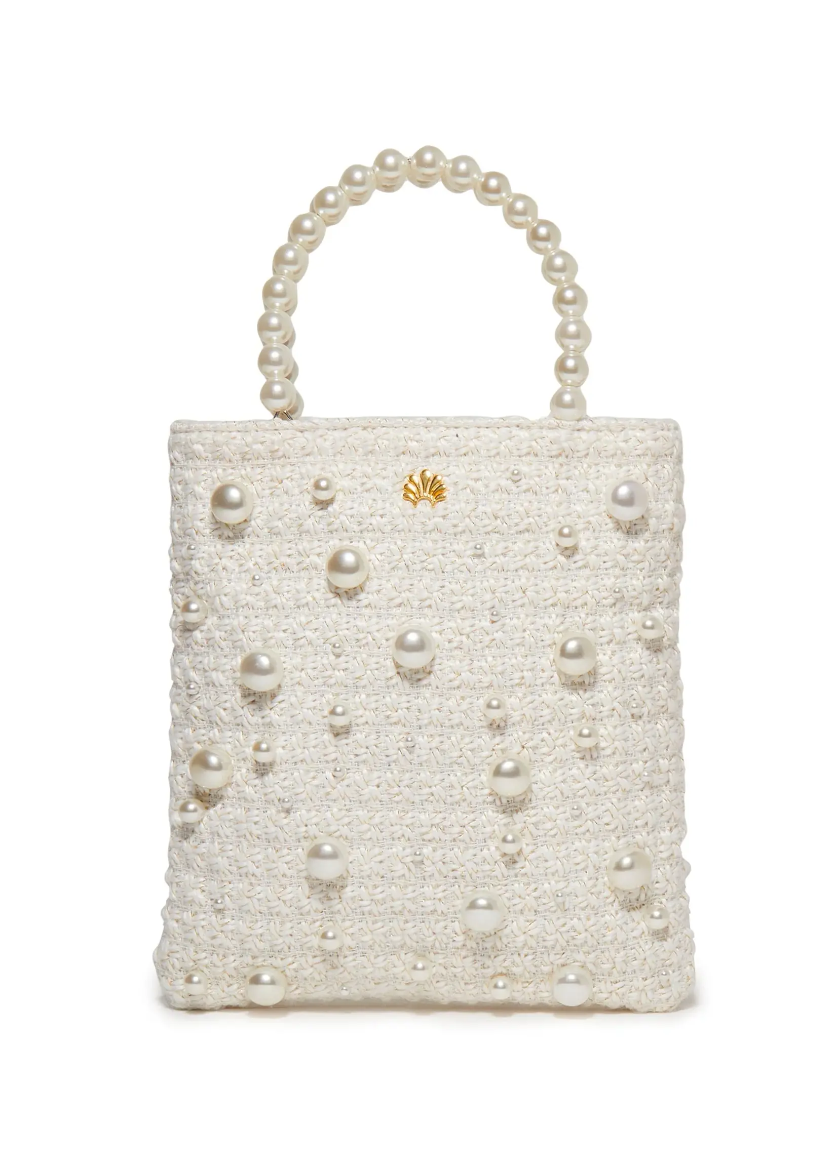 Lele Sadoughi Ivory Paloma Pearl Tweed Crossbody