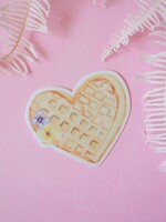 Stephanie Tara Stationary Waffle heart foodie sticker