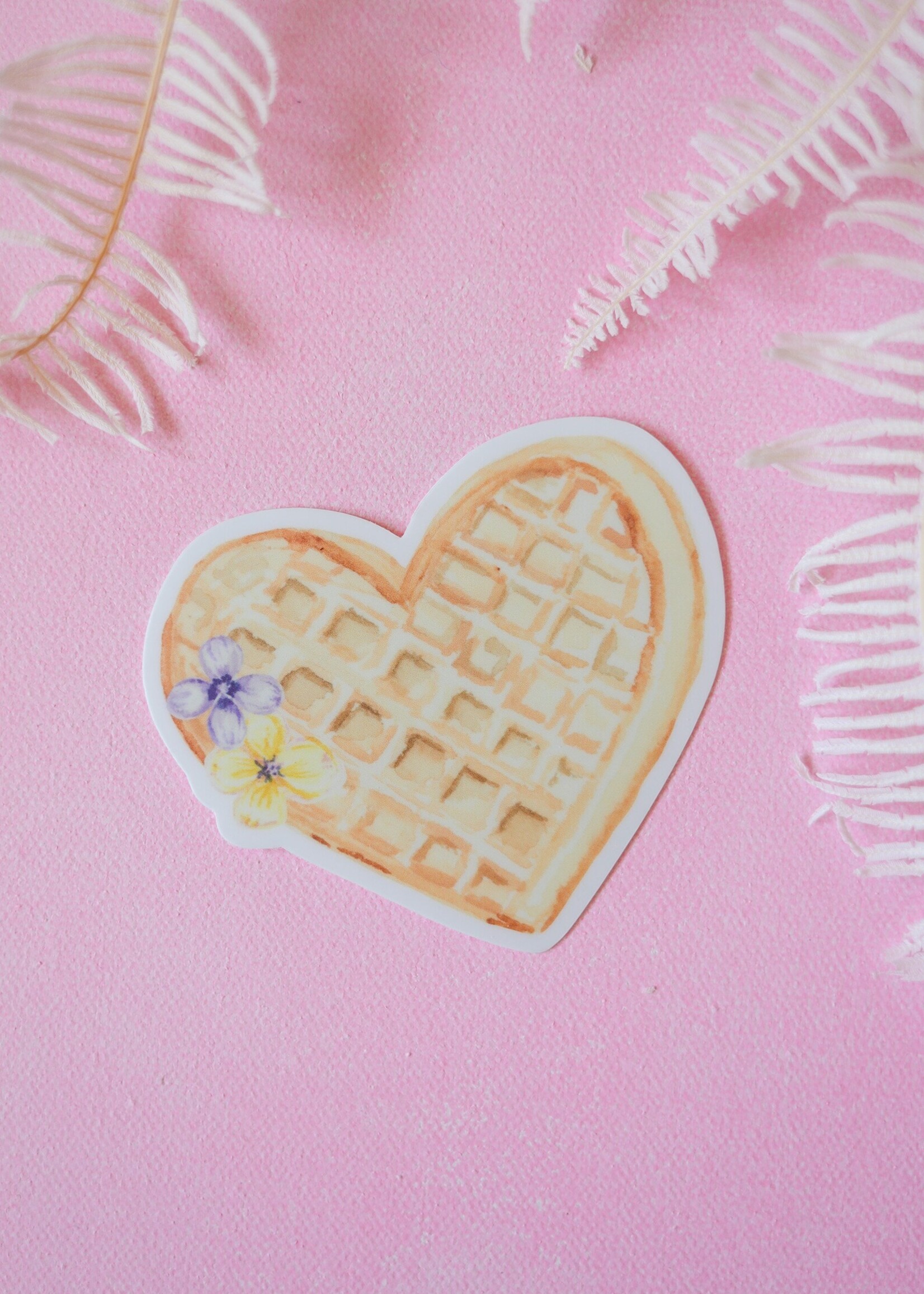 Stephanie Tara Stationary Waffle heart foodie sticker
