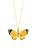 Fable England Enamel Butterfly Long Necklace