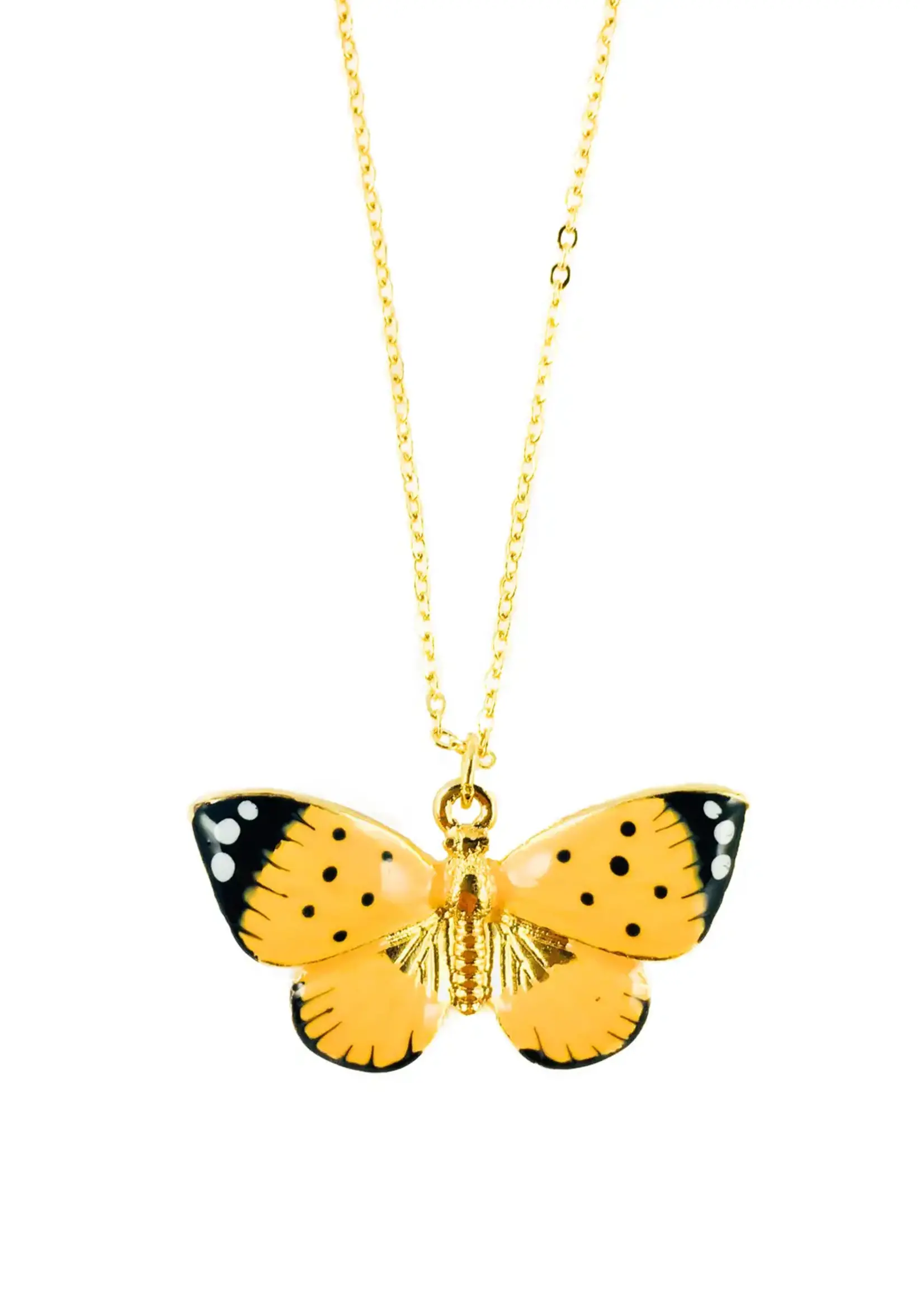 Fable England Enamel Butterfly Long Necklace