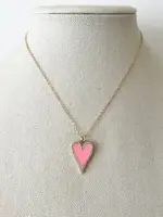 Jeny Baker Designs Broadway Heart Necklace, Pink