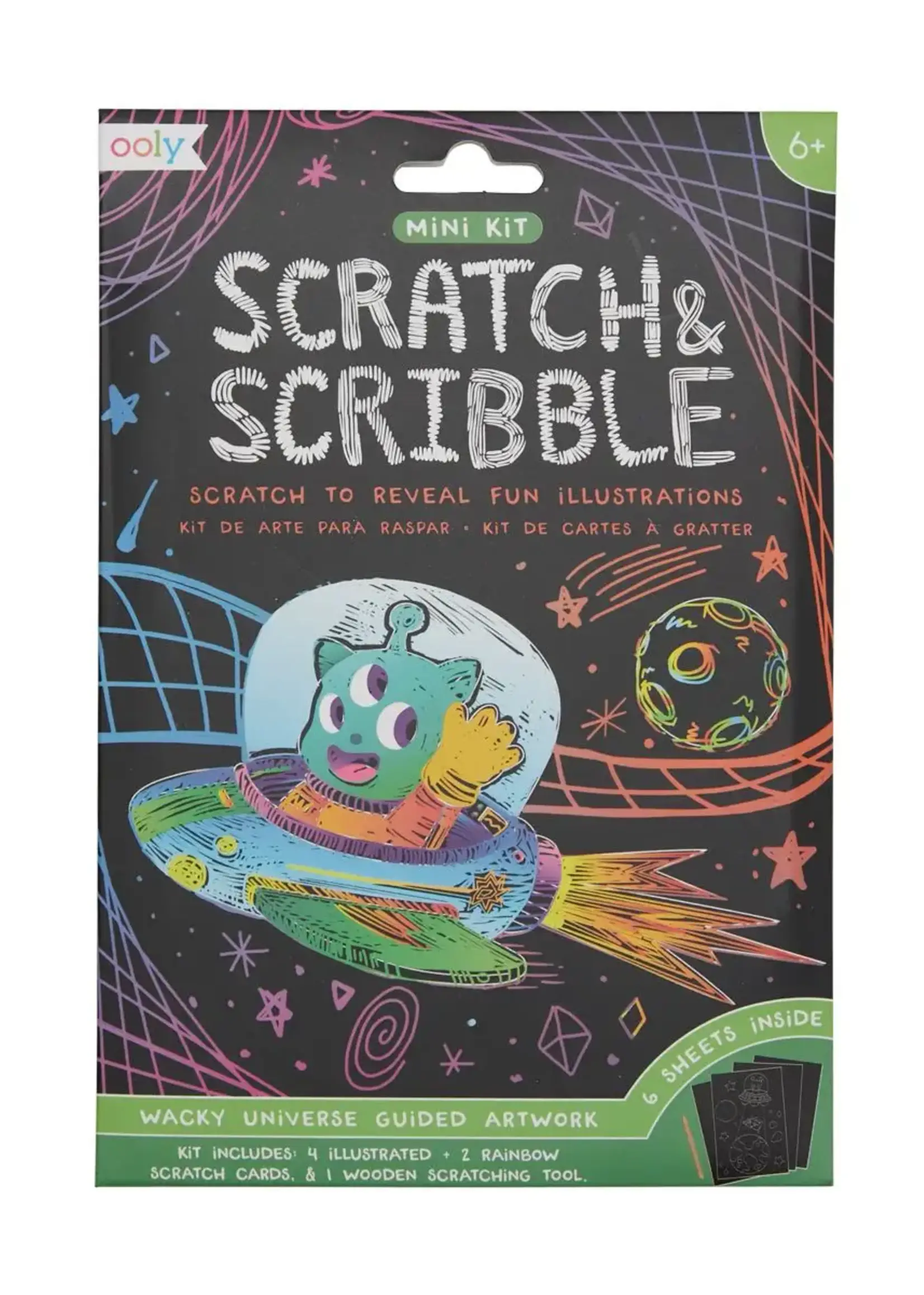 Ooly Mini Scratch & Scribble Art Kit: Wacky Universe