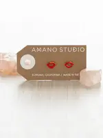Amano Studio Red Lips Stud Earrings