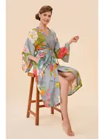 Powder Designs Inc. Tropical Flora and Fauna Kimono Gown in Lavender