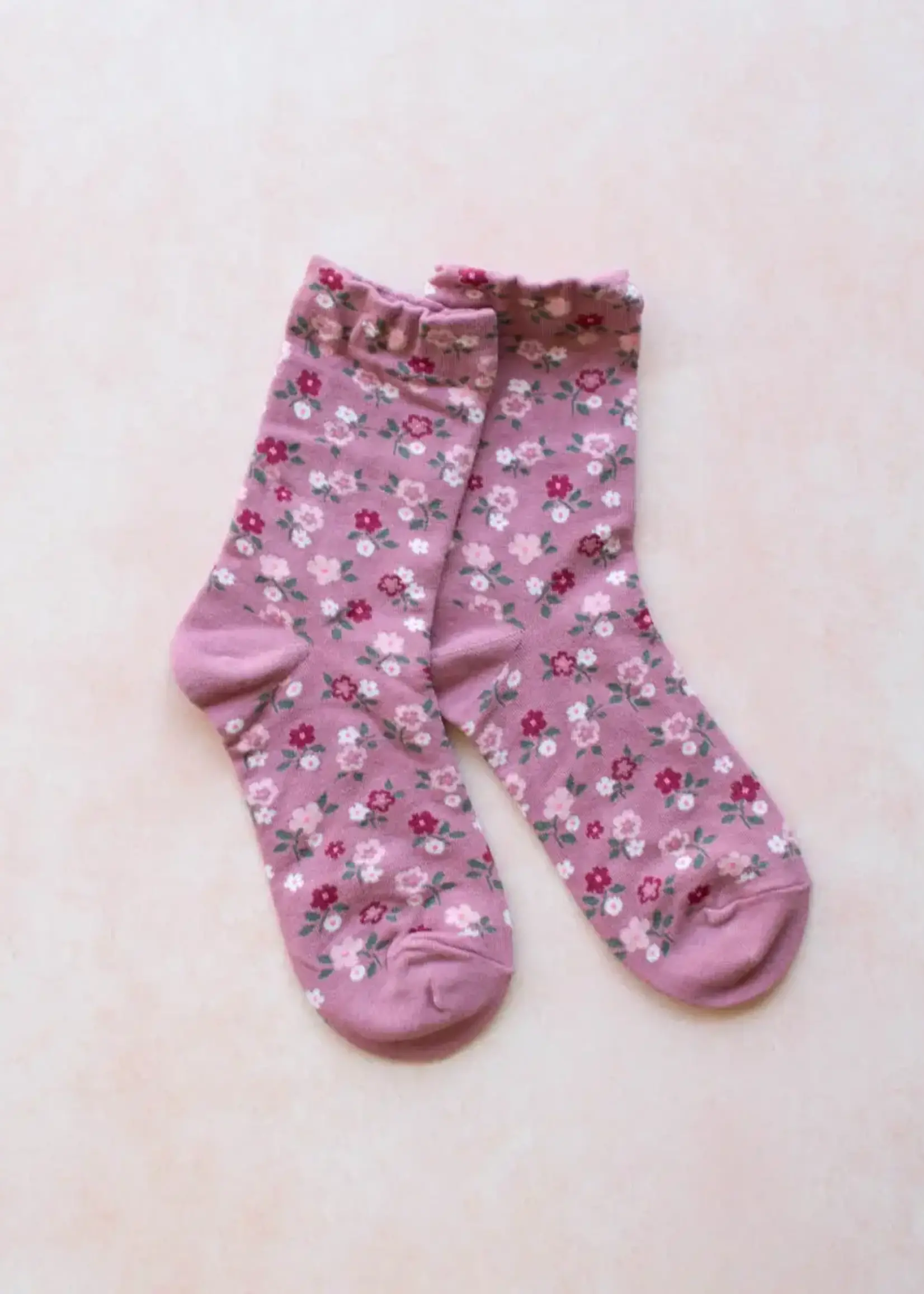 Tiepology Garden Flower Socks in Pink