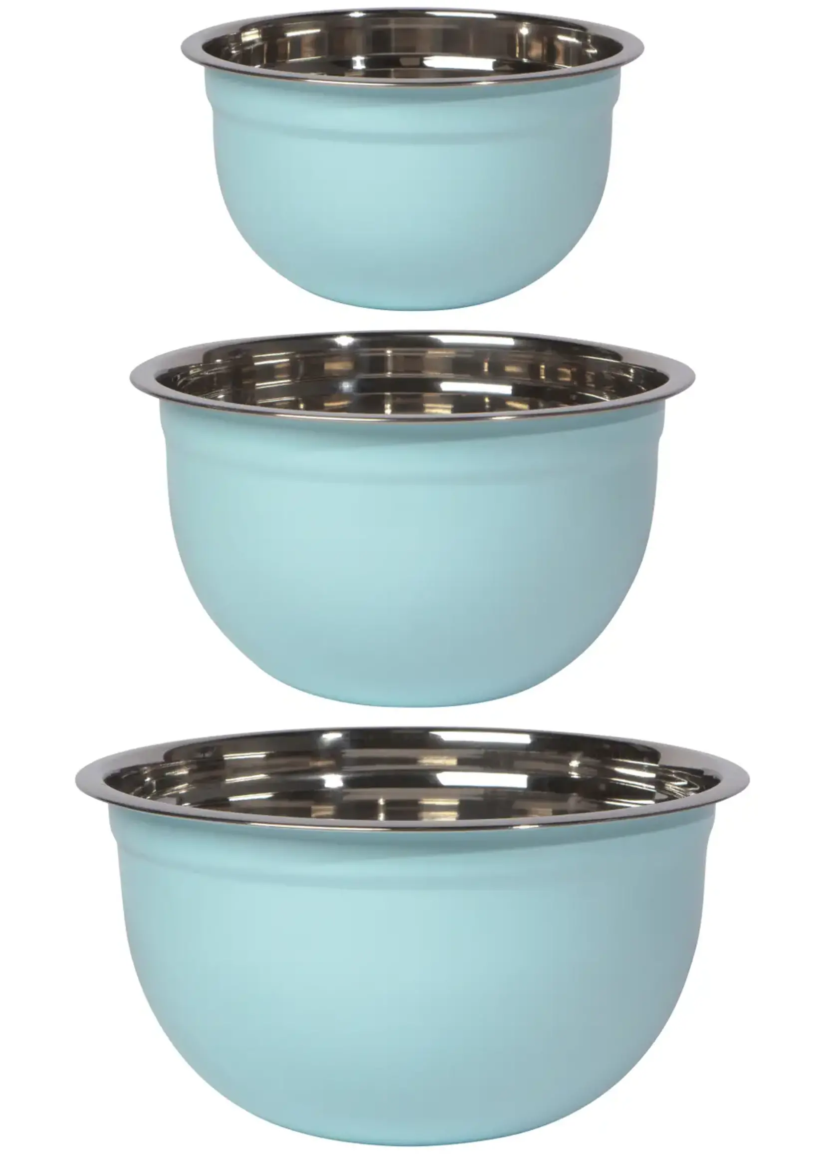 Danica Matte Steel Robins Egg Blue Mixing Bowls Set of 3