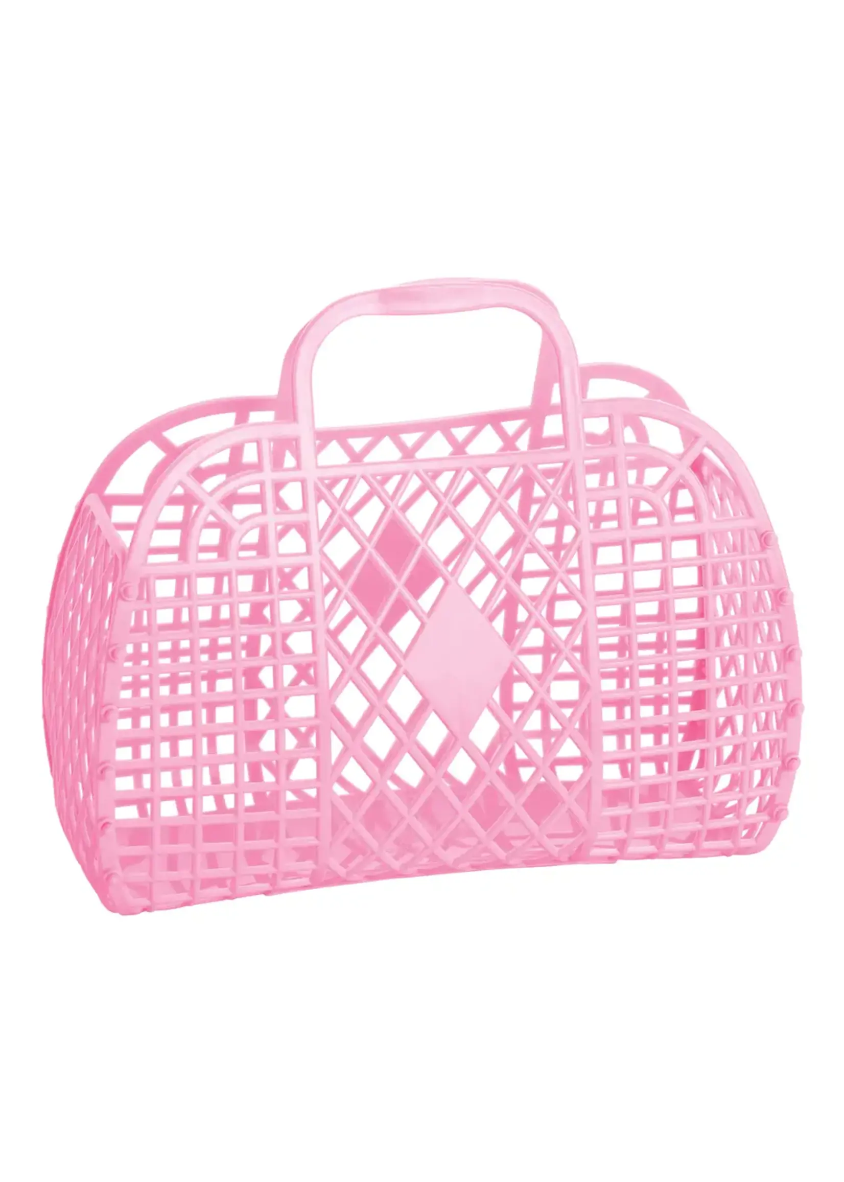 Sun Jellies Sun Jellies Retro Basket in Small Bubblegum Pink