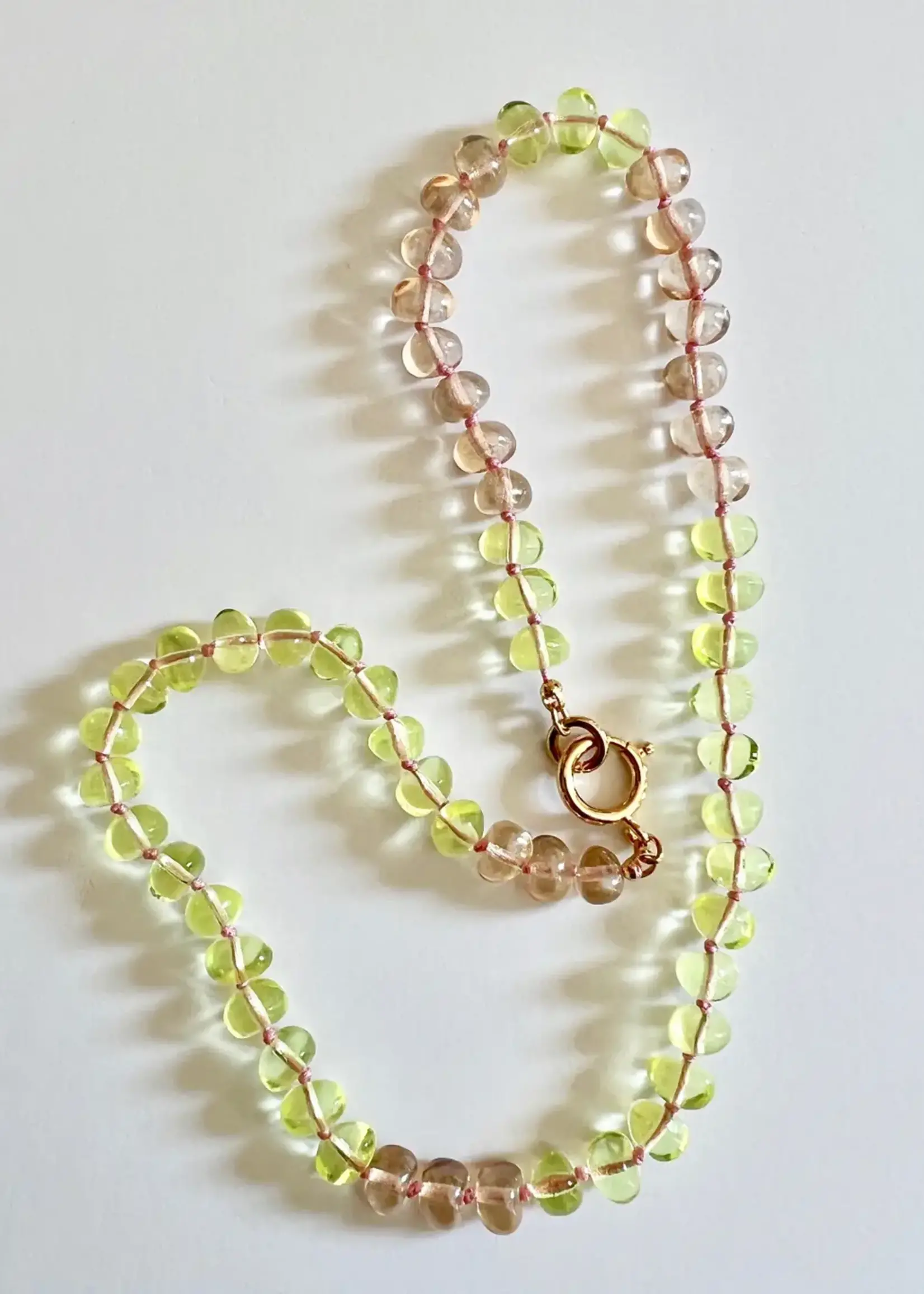 Sandrine France Studio Summer Baubles Rose/Chartreuse Necklace