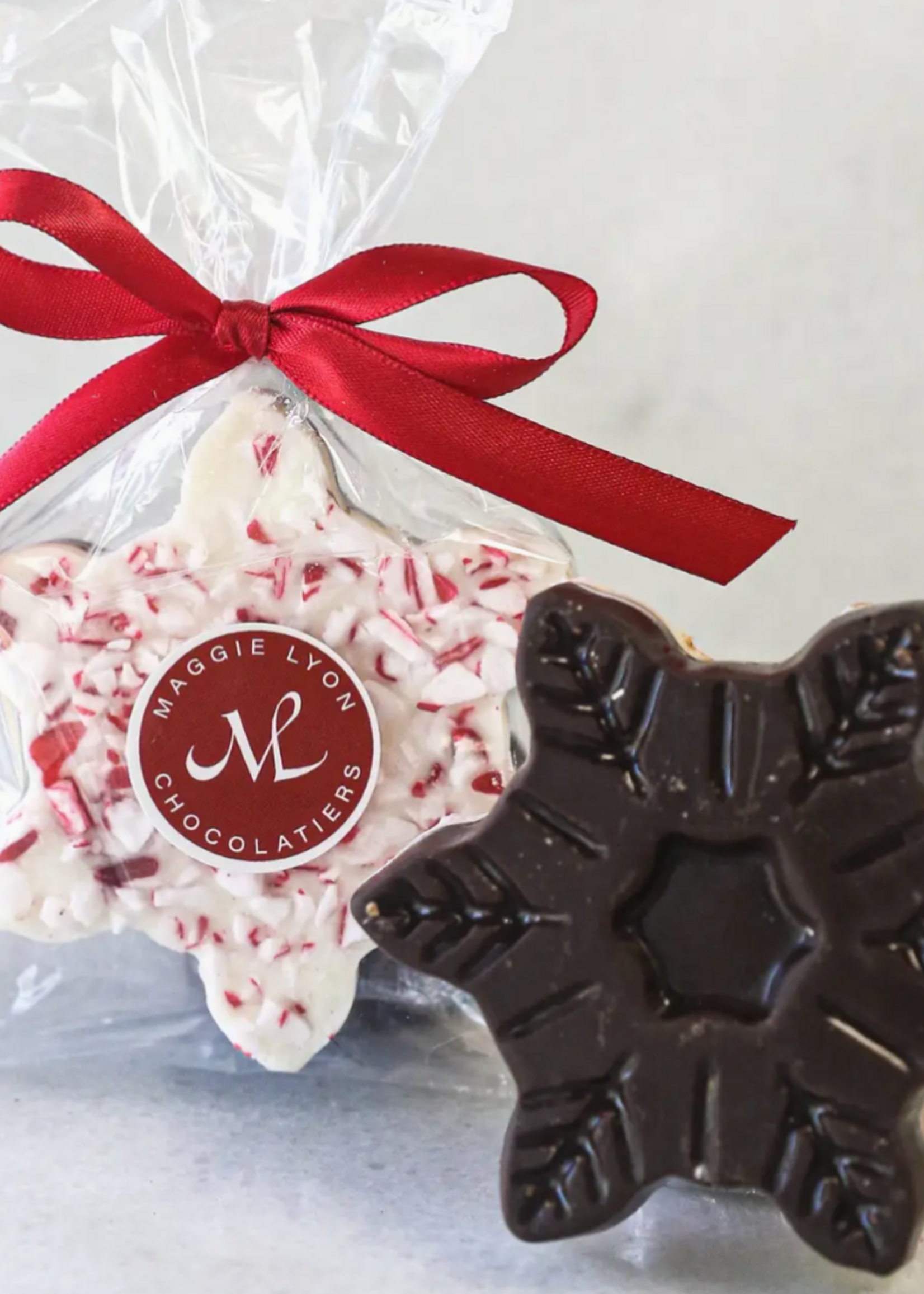 Maggie Lyon Chocolatiers Single Peppermint Bark Snowflake
