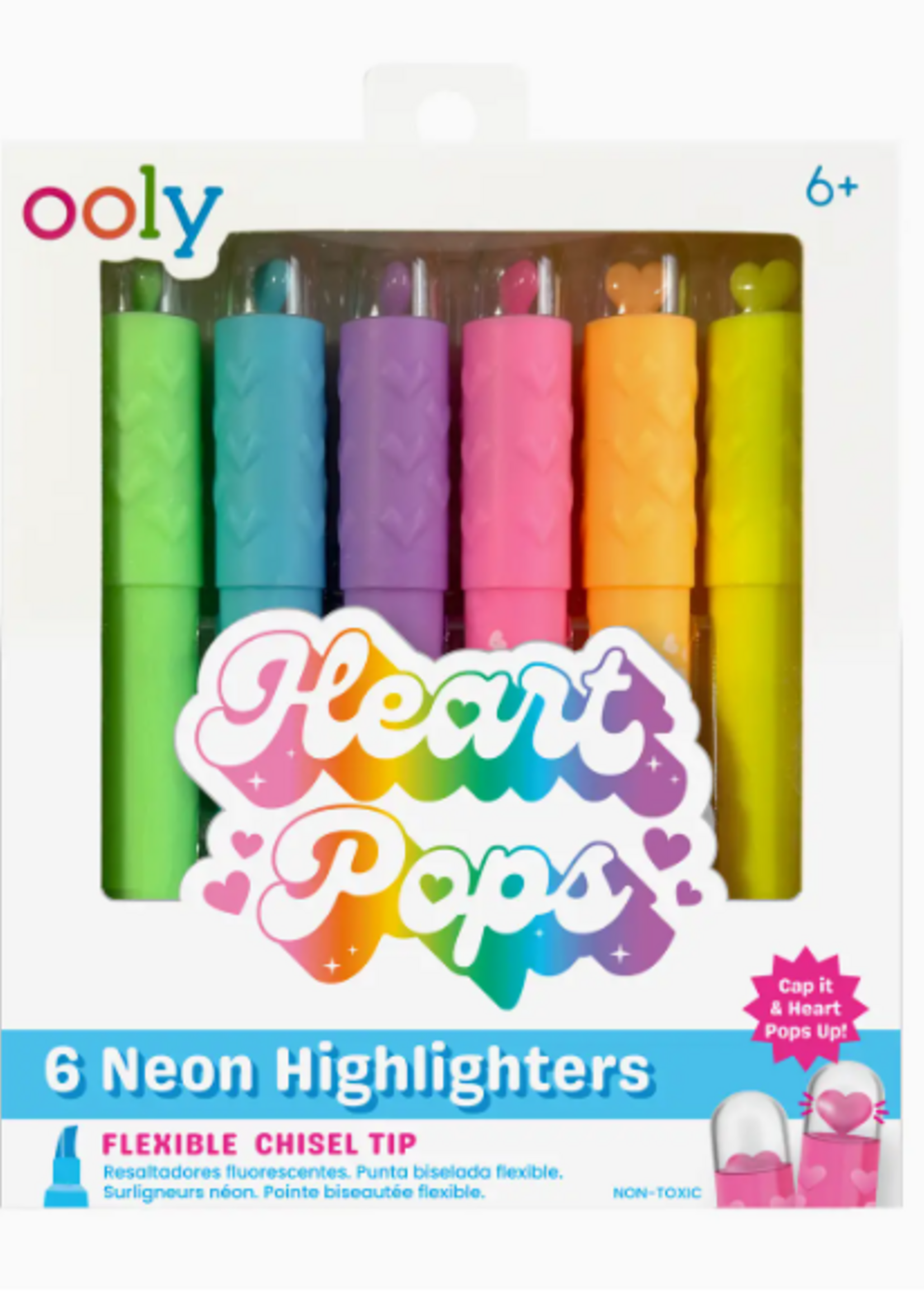 Ooly Heart Pops: Neon Highlighters (Set of 6)