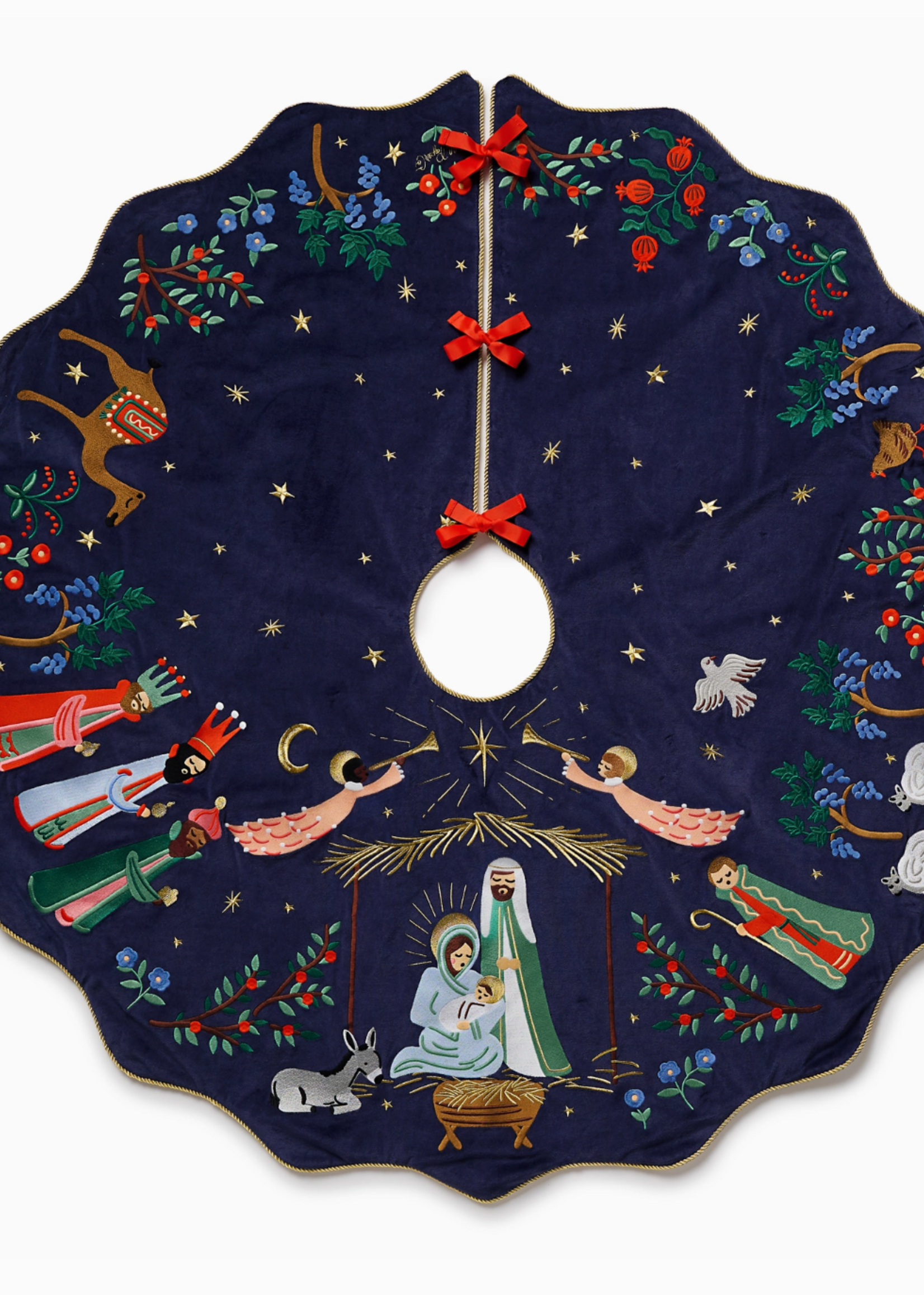 Rifle Paper Co. Nativity Embroidered Tree Skirt