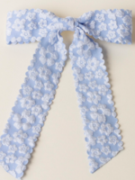 The Darling Effect Flower Scallop Hair Bow - Blue