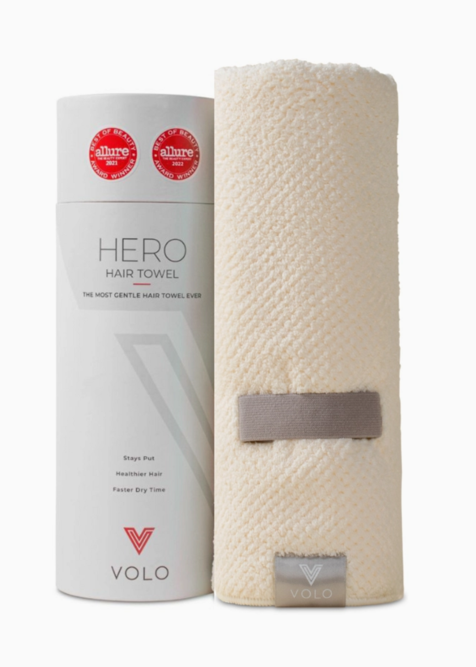 VOLO Volo Hero Hair Towel- Pebble Luxe Tube  Salt White