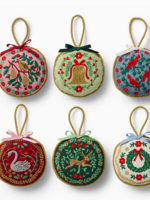 Rifle Paper Co. Christmastide Embroidered Ornament Set of 6