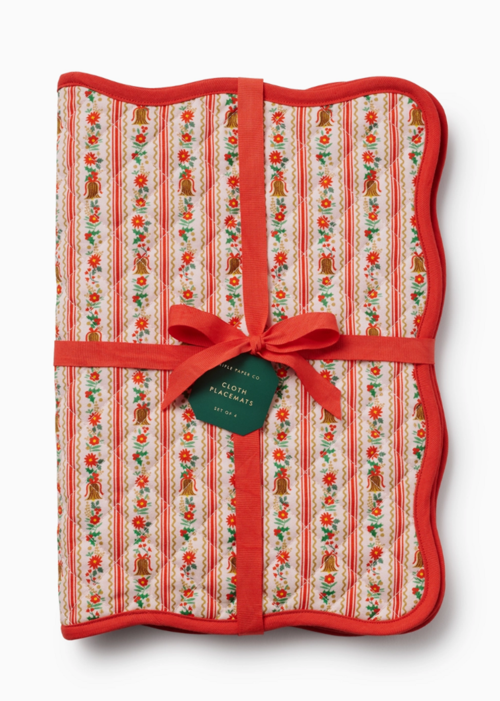 Rifle Paper Co. Holly Jolly Quilteed Cotton Placemats,