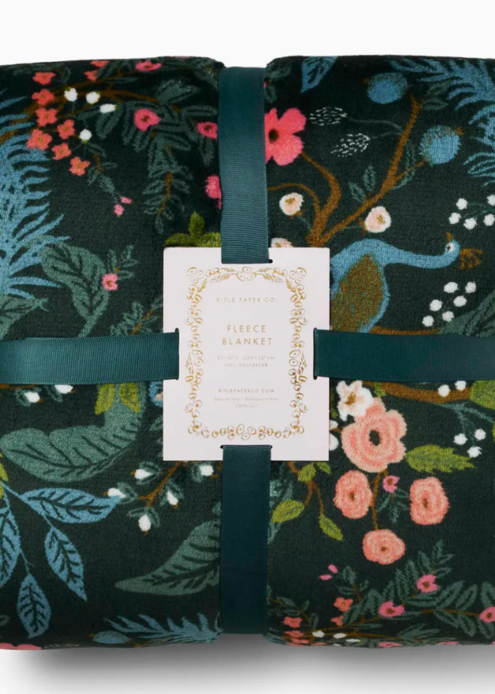 Rifle Paper Co. Peacock Fleece Blanket