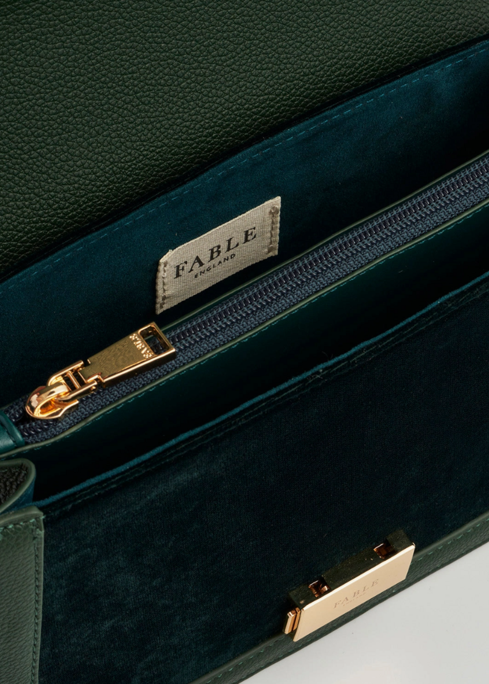 Fable England Fawn Embroidered Green Crossbody Bag