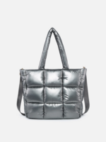 Jen & Co Kiersten Puffer Hobo w/ Strap Gunmetal