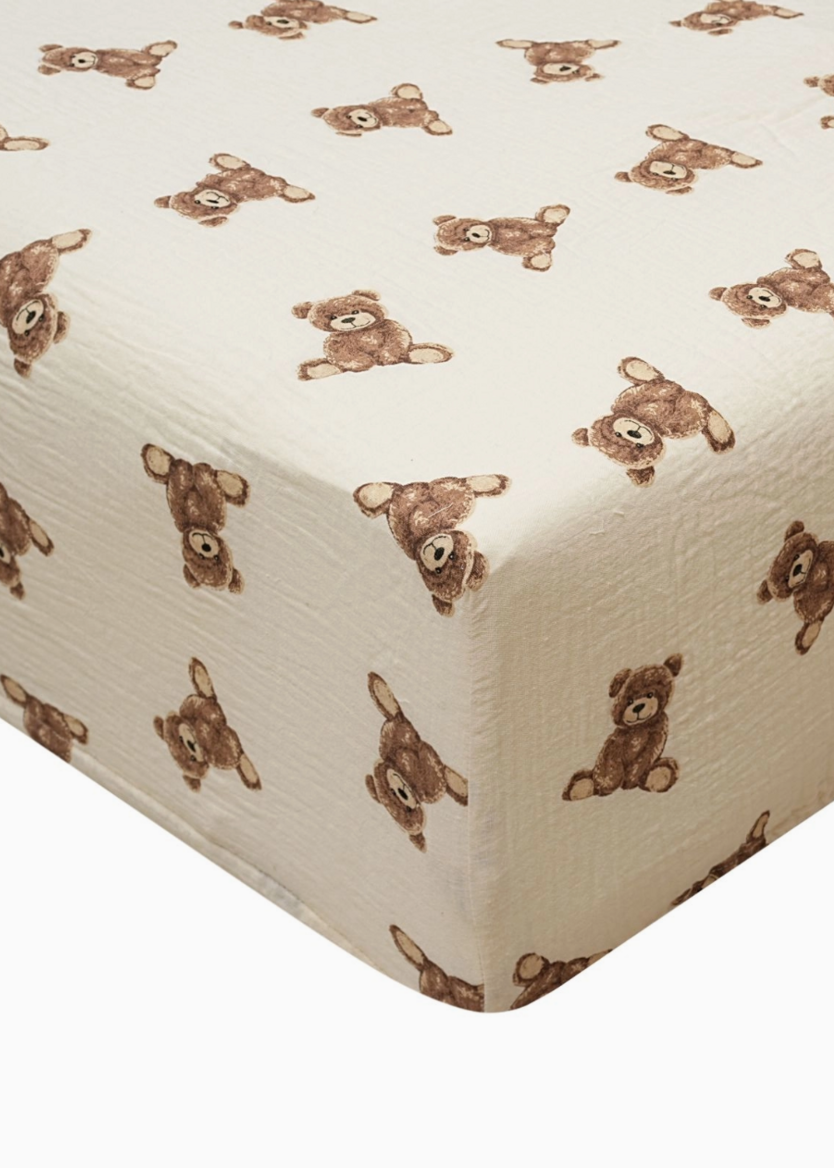 Ali and Oli Ali+Oli Cotton Crib Fitted Sheet – Teddy Bear