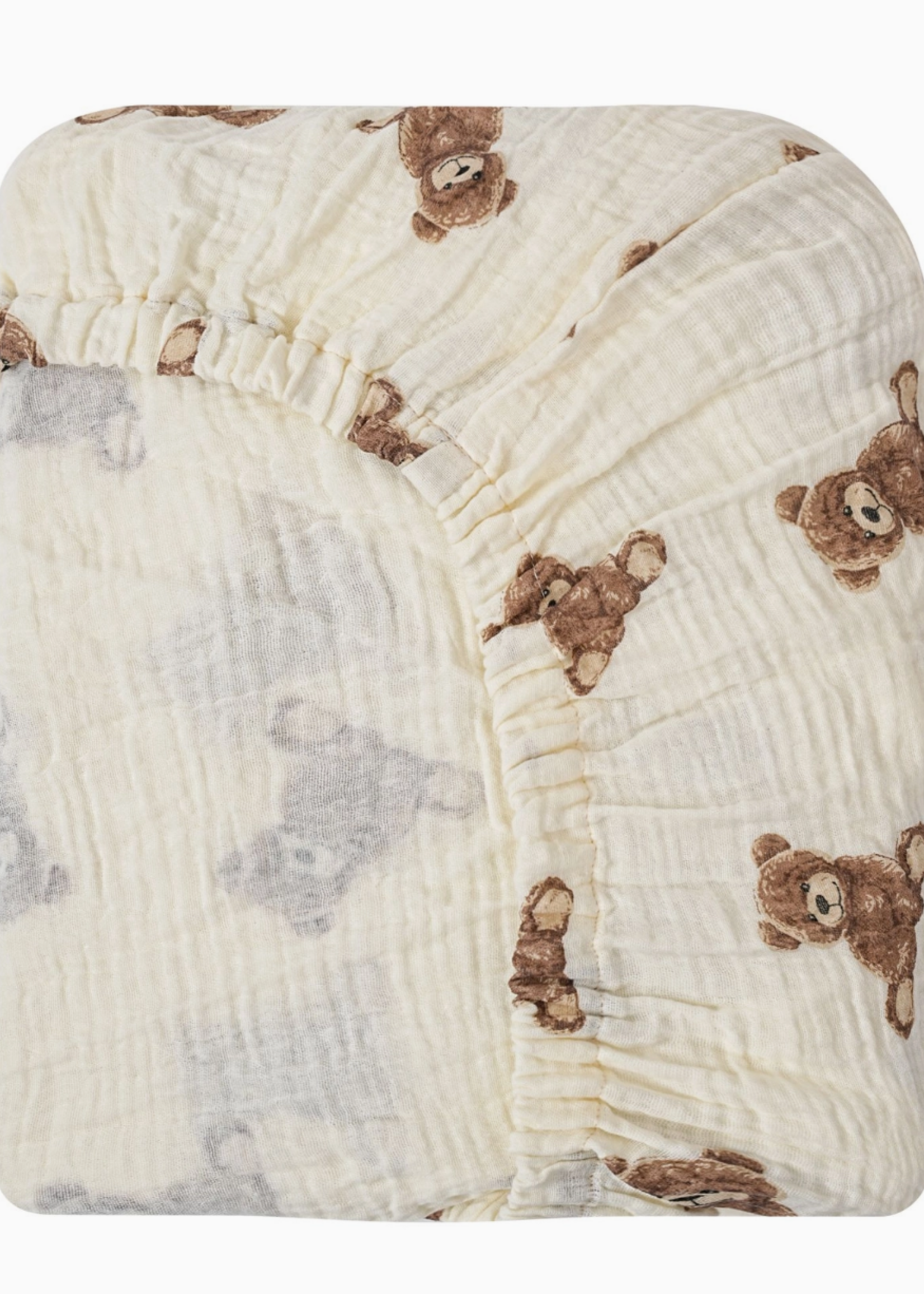 Ali and Oli Ali+Oli Cotton Crib Fitted Sheet – Teddy Bear