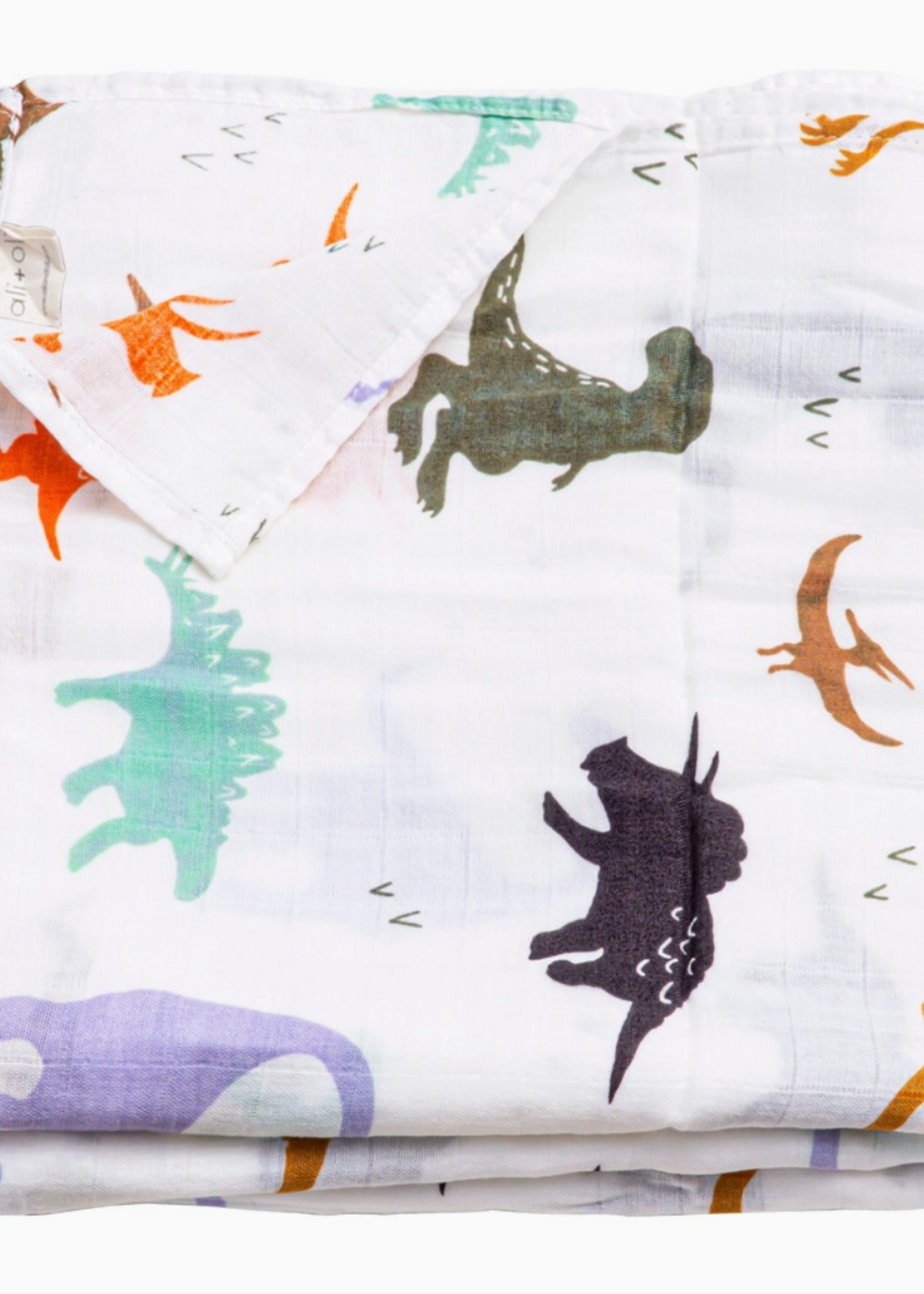 Ali and Oli Bamboo Muslin Swaddle Blanket (Dinosaurs)